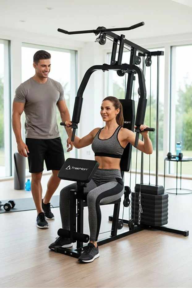 Triathlon T-221 Çok Fonksiyonlu Tüm Vücut Çalışma İstasyonu | 45 kg Plaka | Kardiyo & Güç & Esneme